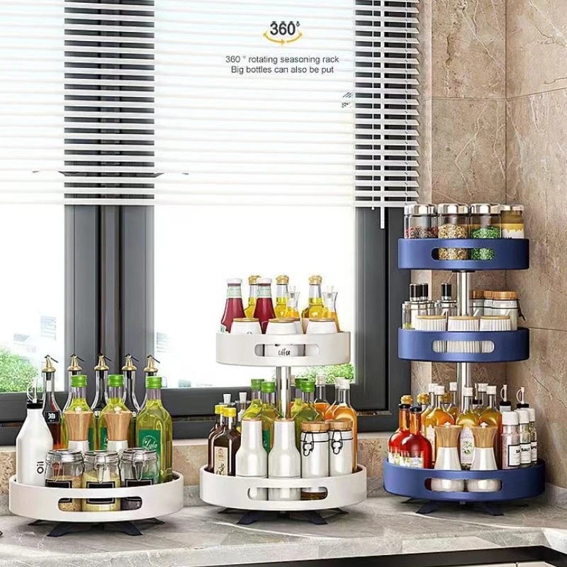 Приправа для кухни двойная полка хранения приправ домашний вращающийся стол