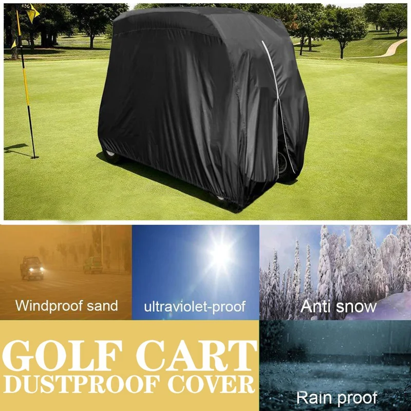 

Outdoor Golf Buggy Protective Cover Golf Cart Rainproof Cover Golf Car Universal Waterproof Dustproof Supplies 210D Oxford Cloth