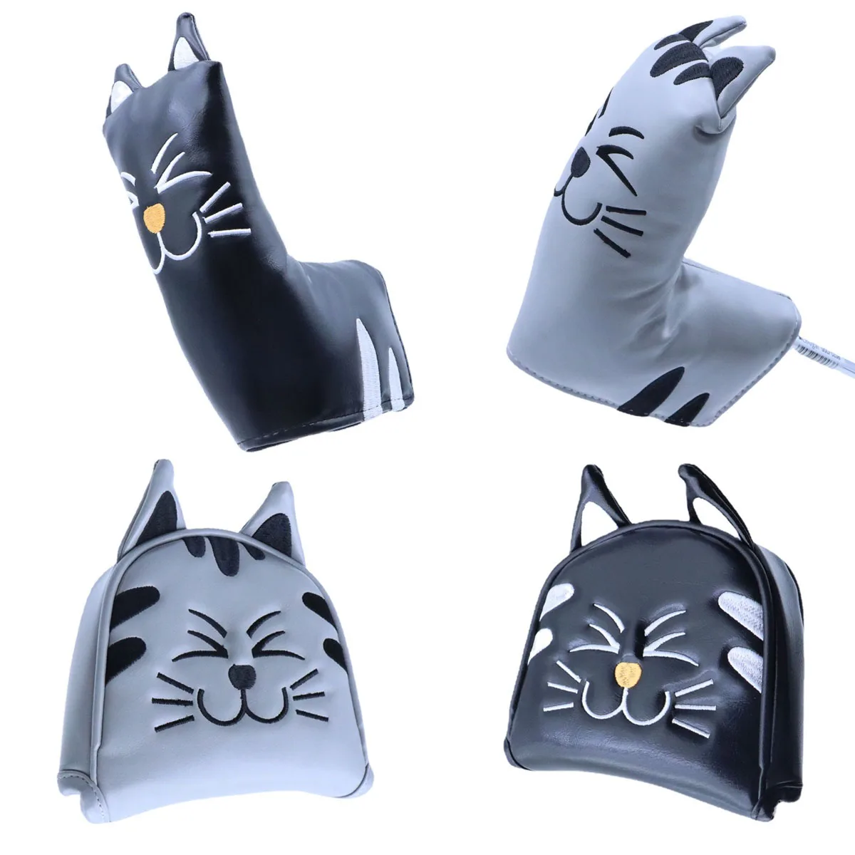 Магнитный чехол для клюшки гольфа из искусственной кожи с вышивкой