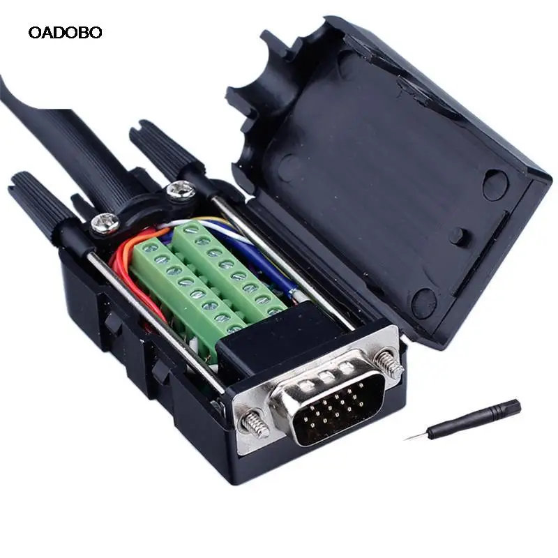 

HD VGA Welding-Free Connector 3 6 9 VGA Quick Connector Welding-Free Male Connector 3 Rows 15 Pin 15 Pin Plug