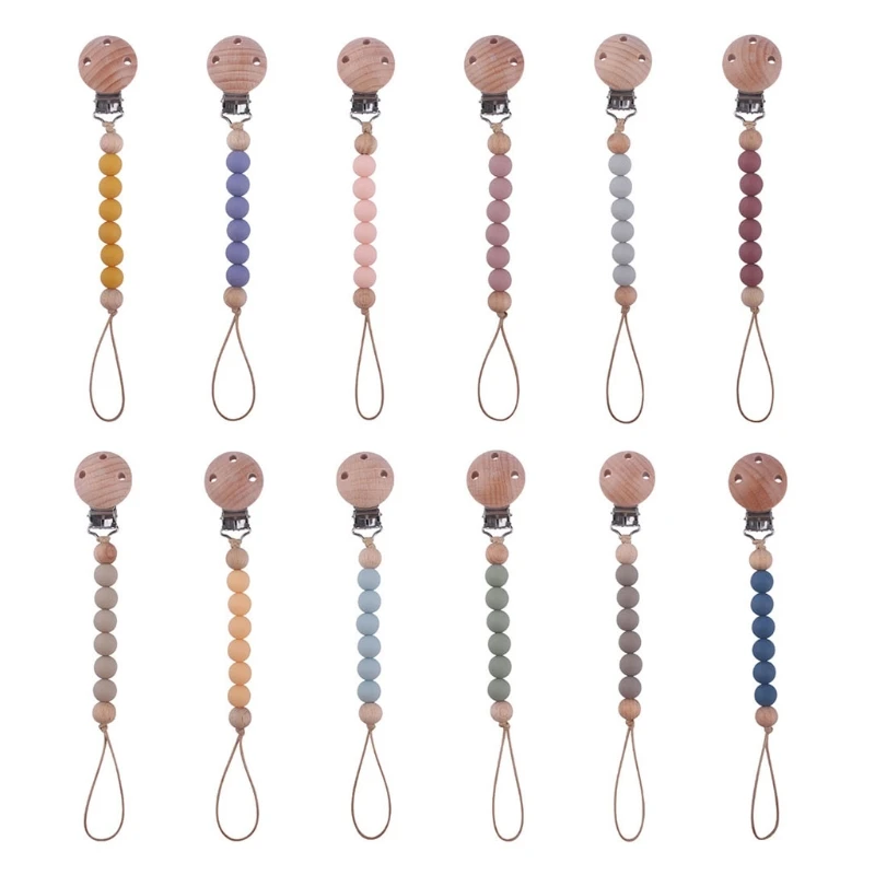 

Newborn Pacifier Clip Chain BPA-free Silicone Beads DIY Dummy Nipple Soother Holder Baby Teething Chewing Toys Chain Clip Shower
