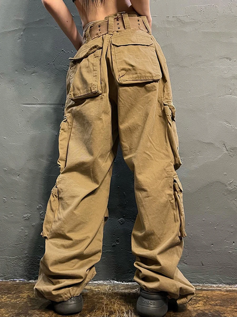 

Брюки-карго Женские Мешковатые, уличная одежда, винтажные Джоггеры в стиле хип-хоп с заниженной талией, спортивные повседневные свободные ш...