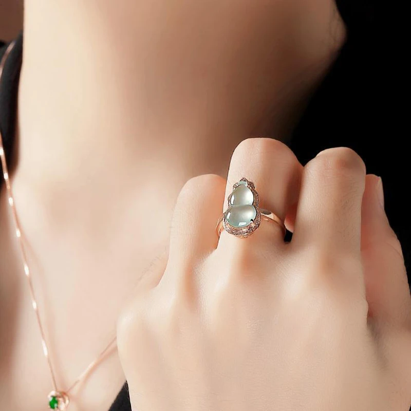 Кольцо регулируемое в китайском стиле женское креативный дизайн из натурального