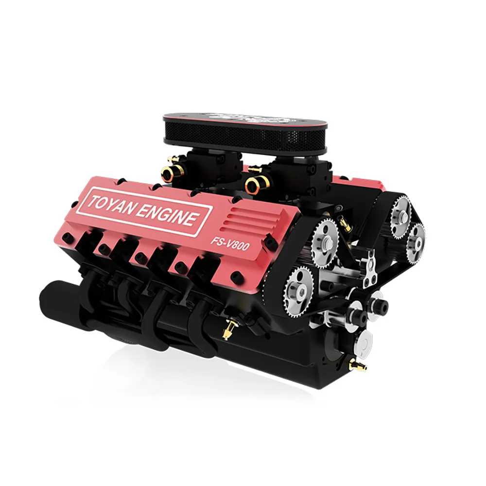 

TOYAN ENGINE FS-V800WC 28CC V-type 4-Stroke Methanol-Fueled 8-Cylinder Water-Cooled Engine KIT for 1:10 1:8 RC Model Car Ship