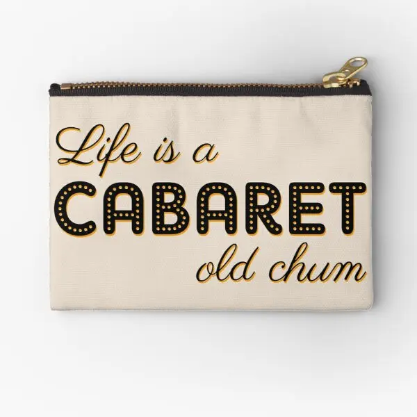 

Life Is A Cabaret Old Chum Zipper Pouches Key Wallet Pure Cosmetic Pocket Women Coin Panties Money Bag Men Socks Small
