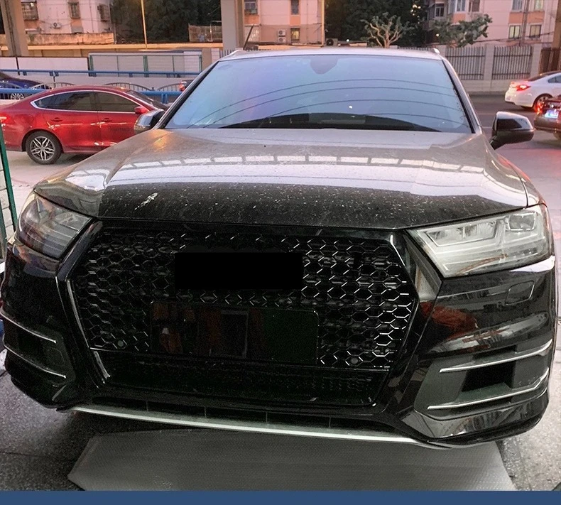 Фото Решетка переднего бампера для Audi Q7 SQ7 2015-2019: Обновленные гоночные решетки RSQ7, защитная сетка-соты для капота, аксессуары №4