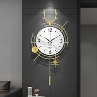 vintage gold wall clocks living room luxury pendulum silent wall clock large size home design horloge murale interior design