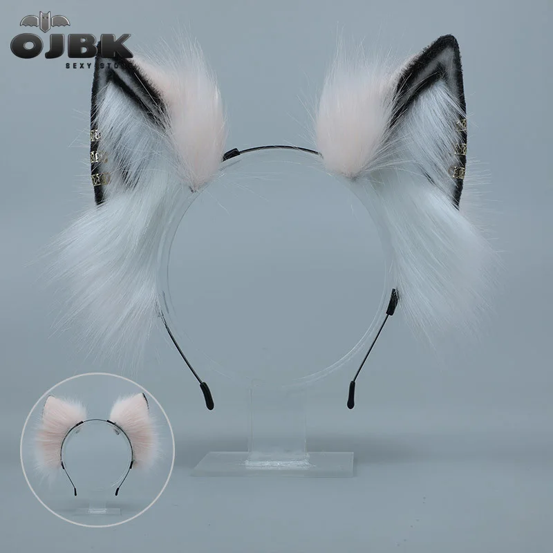 

OJBK Furry Fox Ears Realistic Cute Animal Fox Hair Hoop Soft Plush Anime Cosplay Party Headpiece Handwork Hair Accessories 2022