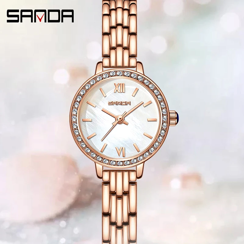 

SANDA 1095 New Fashion Luxury Brand Waterproof Watches Steel Bracelet Design Ladies Wristwatch Elegant Women's Watch Reloj Mujer