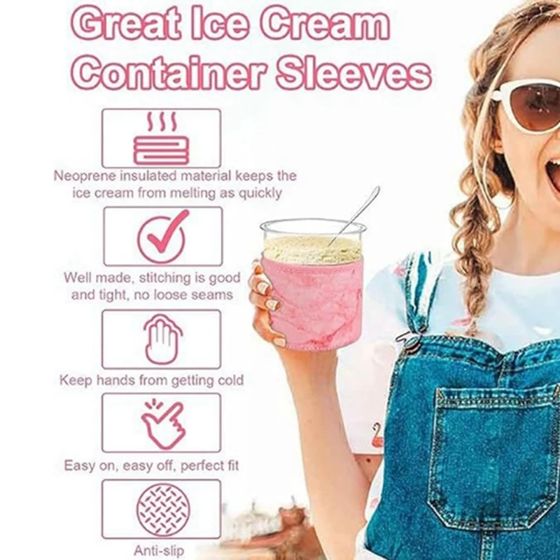 Упаковка из 4 неопреновых рукавов для мороженого 16 унций ниндзя Creami Deluxe