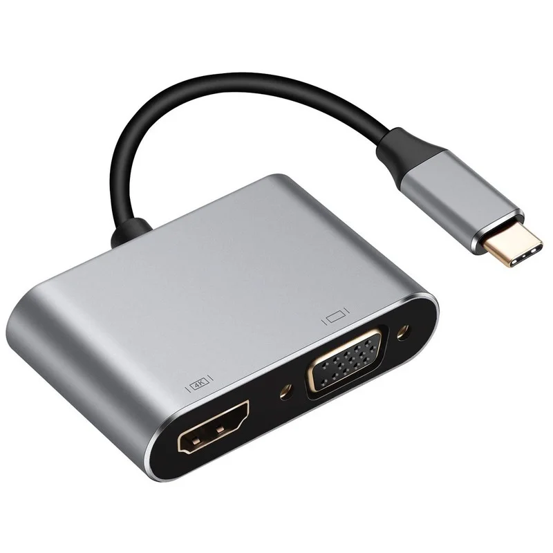 

Кабель-конвертер 2-в-1 для Samsung, Huawei, IPad, Mac, с интерфейсом USB 3,1 Type-C на 4K
