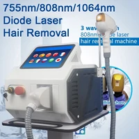 755 808 1064 triple 3 wavelength 755nm 808nm 1064nm permanent diode laser hair removal machine epilator