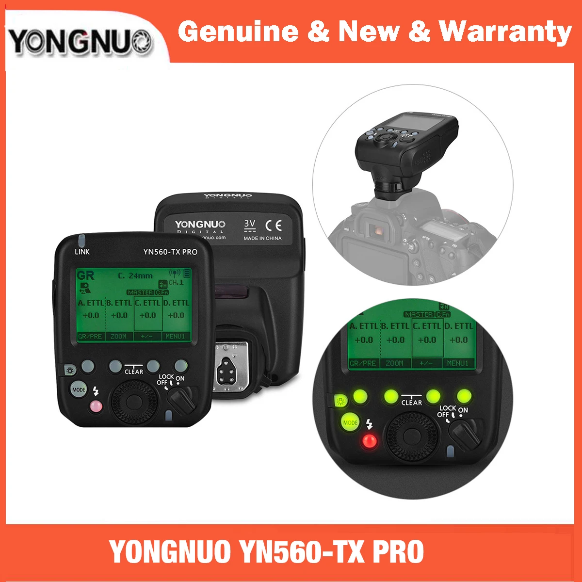 YONGNUO YN560-TX PRO 2.4G On-camera Flash Trigger Wireless Transmitter for Canon DSLR Camera YN862/YN968/YN200/YN560 Speedlite