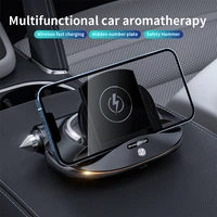 15w fast wireless charger foldable holder multifunction car aromatherapy with car temporary parking phone card qi phone charger
