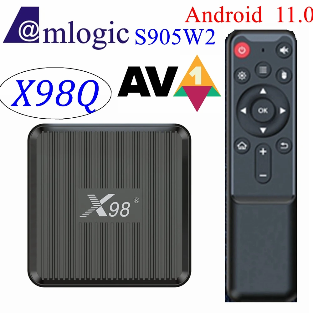 

ТВ-приставка X98Q, Android 11, Amlogic S905W2, 1 + 8/2 + 16 ГБ, 2,4 ГГц