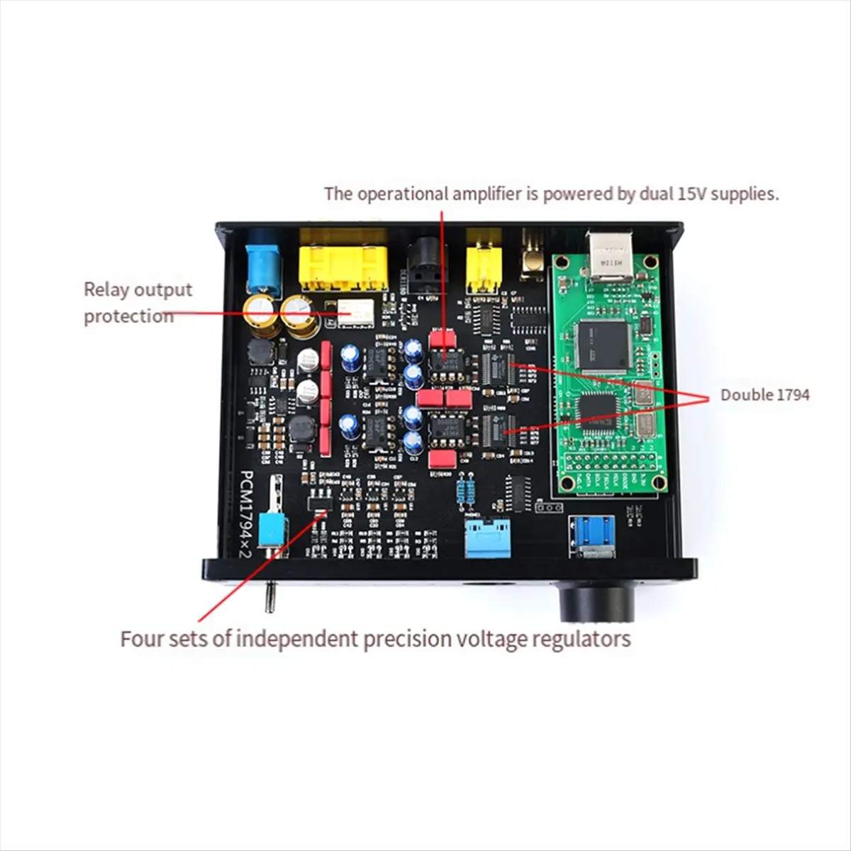 Фото (A90P) Двойной параллельный декодер PCM1794 QCC5125 Bluetooth 5.1 USB, звуковая карта, усилитель для наушников, превосходящий CSR8675 5.0 №5