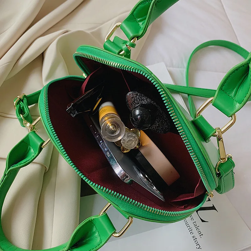 Summer Simple Solid Color Shell Bag for Women 2023 Fashion OL Commuter Handbag Designer Double Zipper Shoulder Crossbody Bag