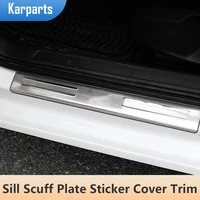 4pcs car door sill scuff plate sticker cover trim for volkswagen vw golf 7 mk7 2014 2015 2016 2017 2018 2019 styling accessories