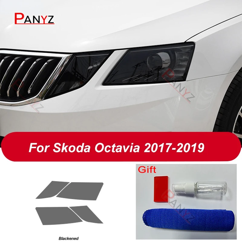 

Для Skoda Octavia 2017 2018 2019, защитная пленка для фар автомобиля, восстановление фар, прозрачная черная наклейка из ТПУ