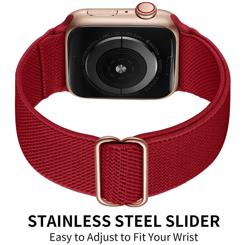 Solo Loop Nylon Strap for Apple Watch Band 49mm 45mm 41mm 44mm 40mm 42mm 38mm Elastic Bracelet for iWatch 8 7 6 SE 5 4 Correa