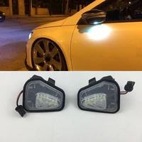 for volkswagen b7 white led side view mirrors jetta passat cc scirocco 2 pieces canbus car puddle lights
