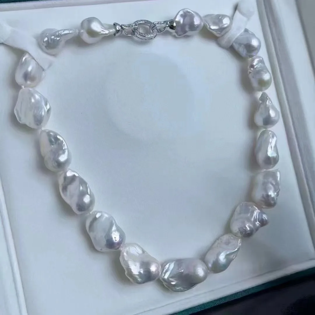 Ожерелье-чокер женское из натурального пресноводного жемчуга 14-15 мм