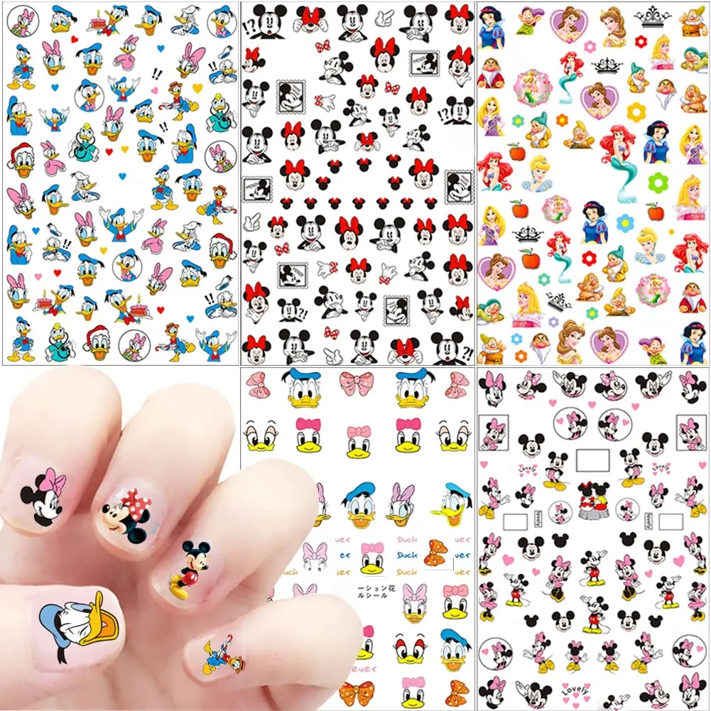Мультфильм милый Дональд Дак Микки Маус 3D наклейки для ногтей украшения Дисней