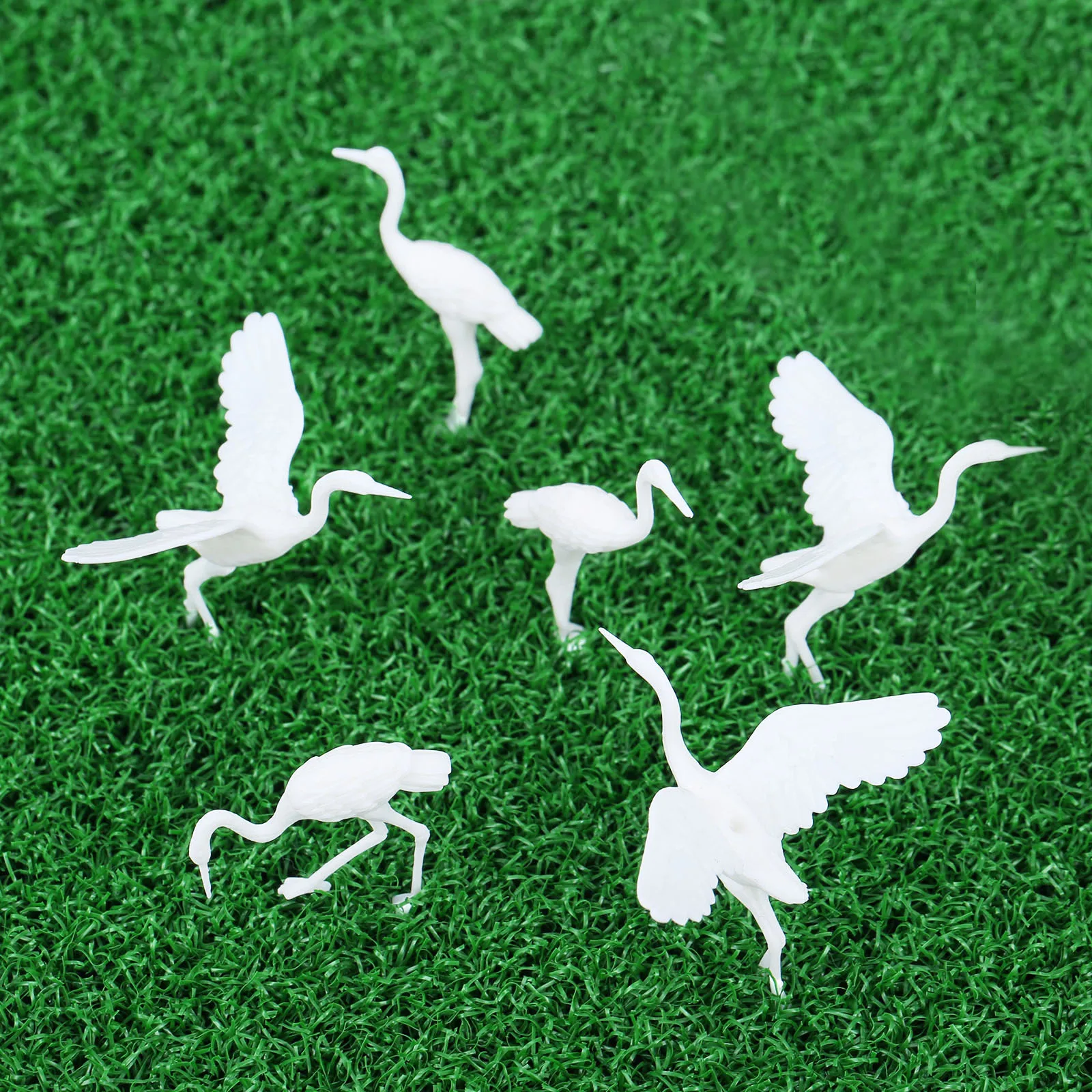 10pc 35mm Red-crowned Crane Models Mini Swan Birds Figure Plastic Toy Unique Decoration Scenes Layout Miniatures Landscape Decor - купить по