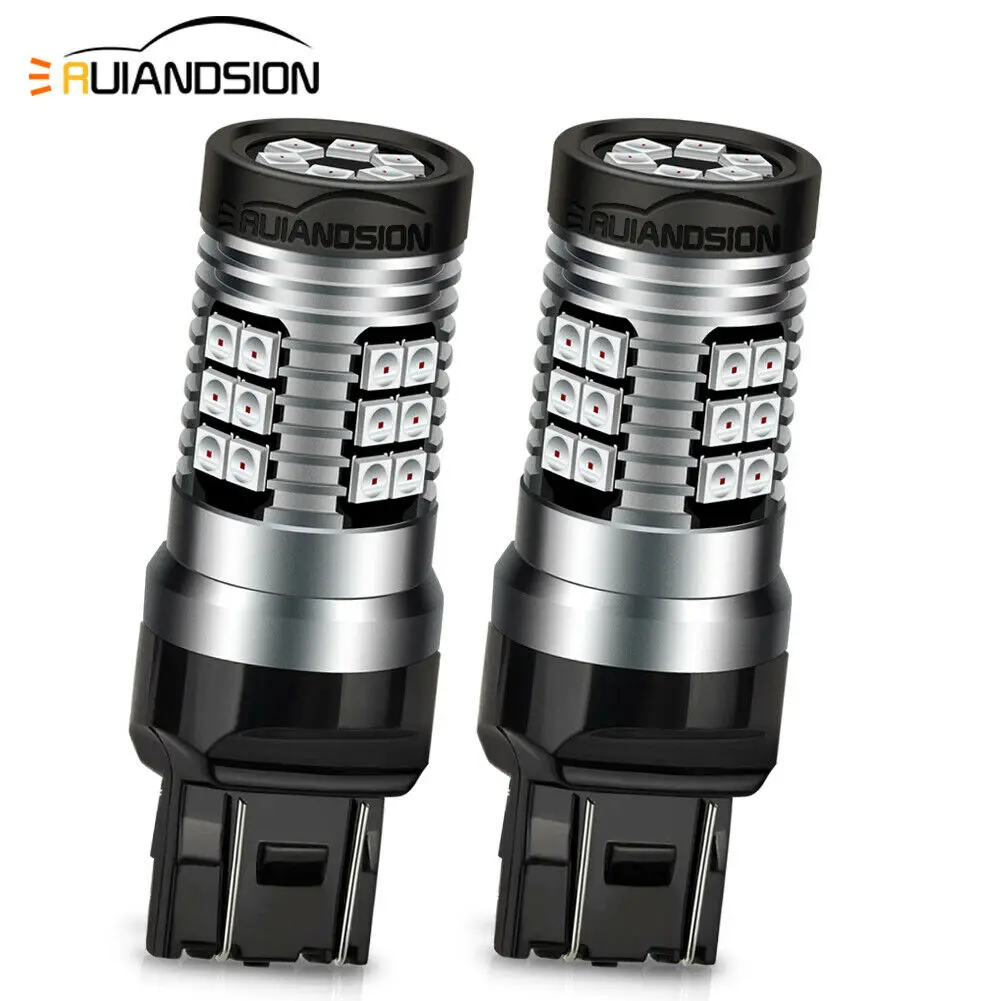 

Ruiandsion 2 шт. 10-30 в 7440 7443 T20 W21W 3030 30 светодиодный Лампа стоп-сигнала поворота Задний фонарь красный/янтарный