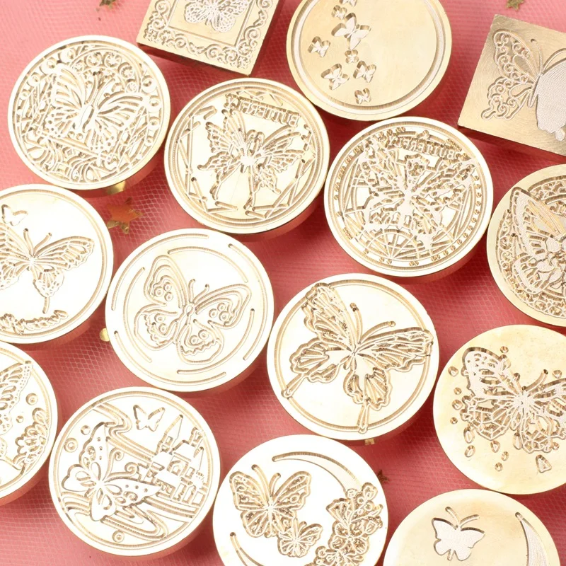 

Бабочка восковый узор, медная, латунная, для самостоятельного изготовления, скрапбукинга, восковой штамп, конверт печать, штемпели