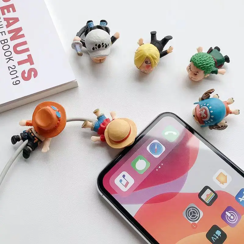 

Anime One Piece Luffy Cable Protector Ace Zoro Sanji Chopper Cartoon Anti Break Mobile Phone Charging Line Port Silicone Sleeve