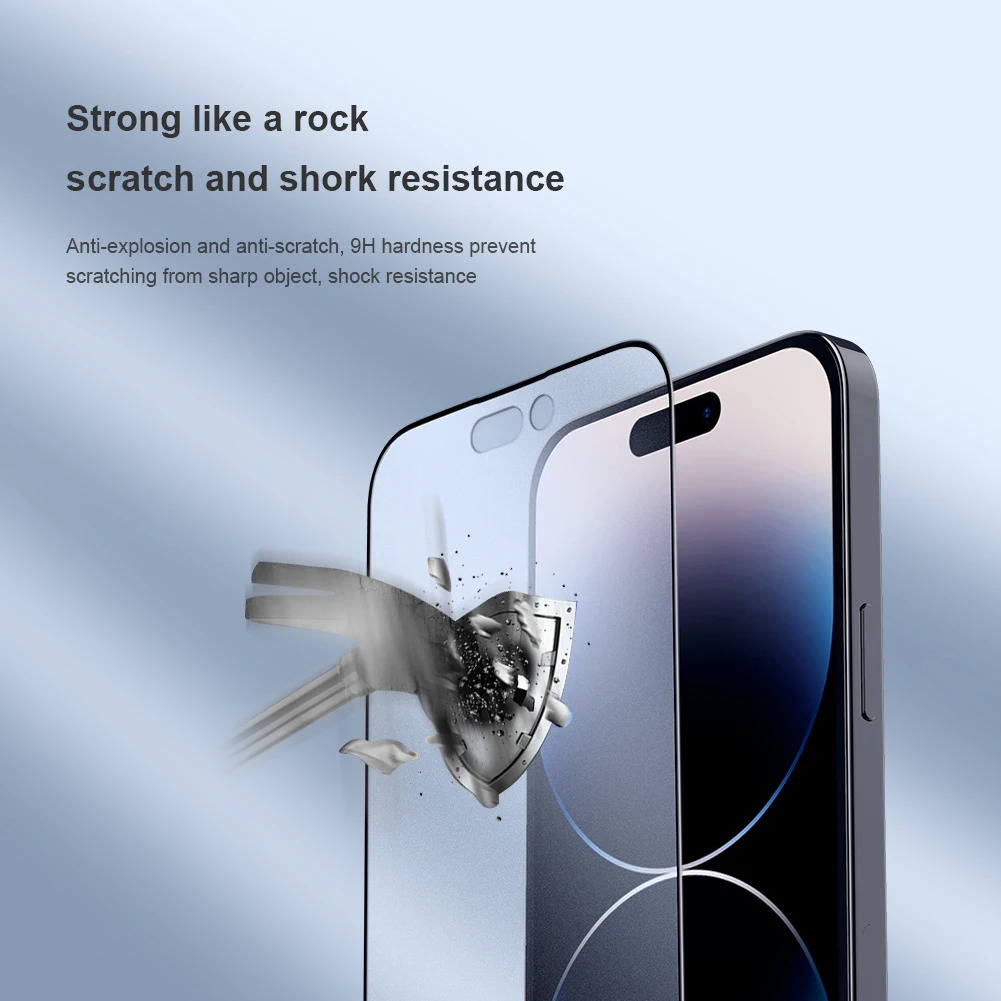 NILLKIN For iPhone 14 Pro Max Screen Protector FogMirror Matte Tempered Glass For iPhone13ProMax Full Coverage Glass With Tools