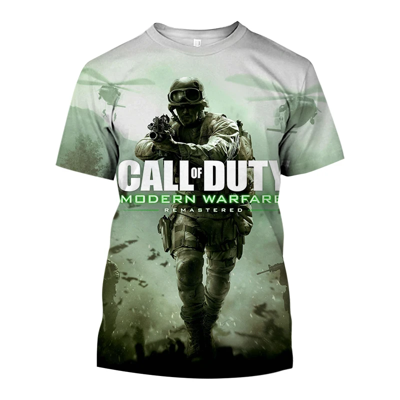 Call Of Duty FPS Shooting Game T Shirt For Men Fashion Casual Crew Neck Retro Short Sleeve Summer Hip Hop Harajuku Oversized Tee