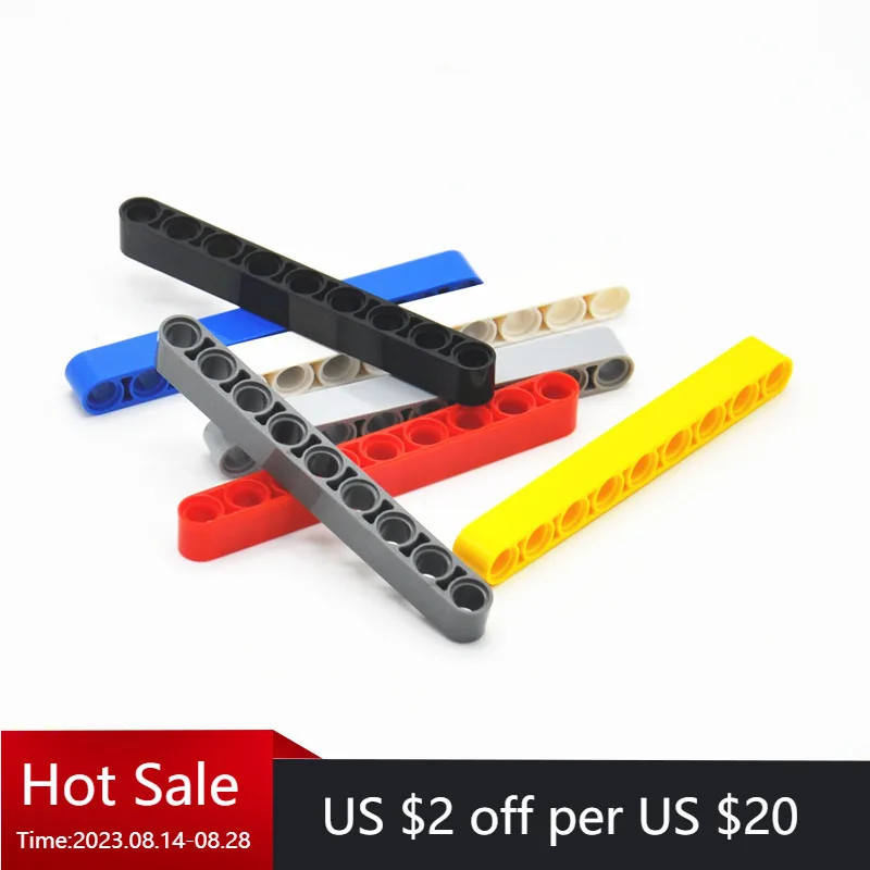 

Small Particle Building Block 9 Hole Thick Connecting Rod Technology Part 1*9 Hole Arm Compatible Creative Gift for Childrens