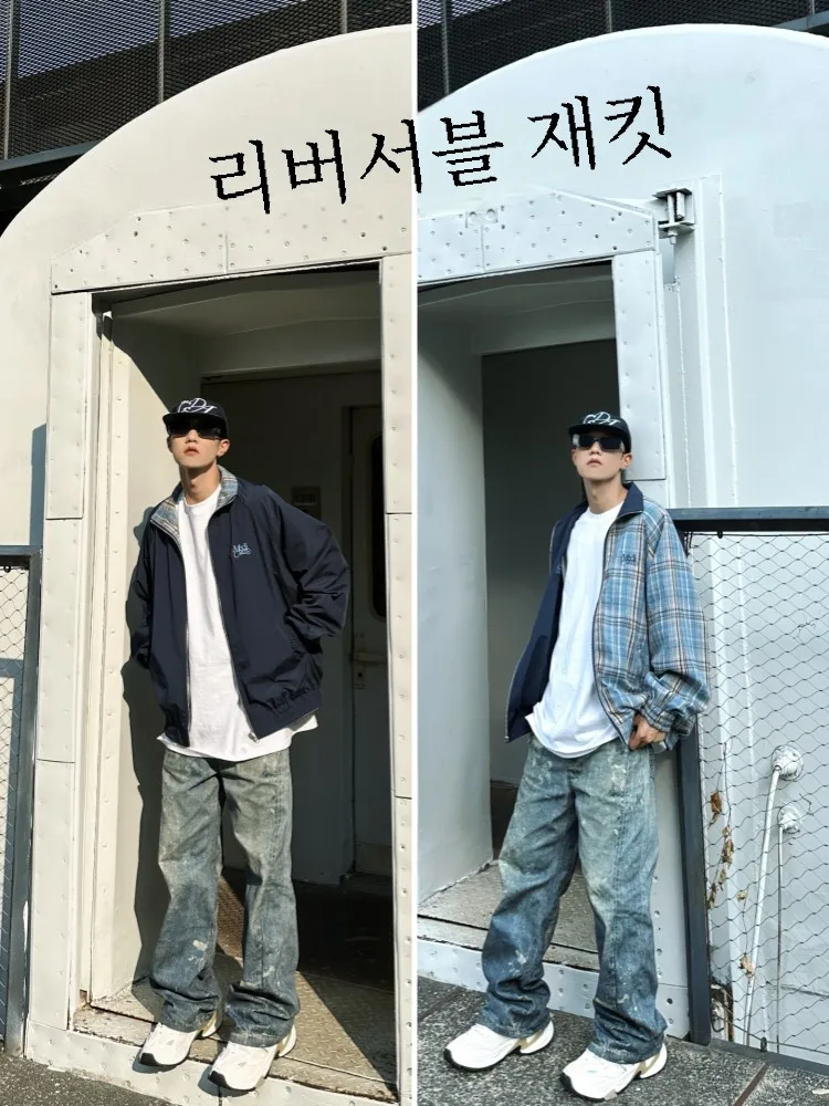 Двусторонняя клетчатая верхняя одежда мужская и женская одинаковые осенние