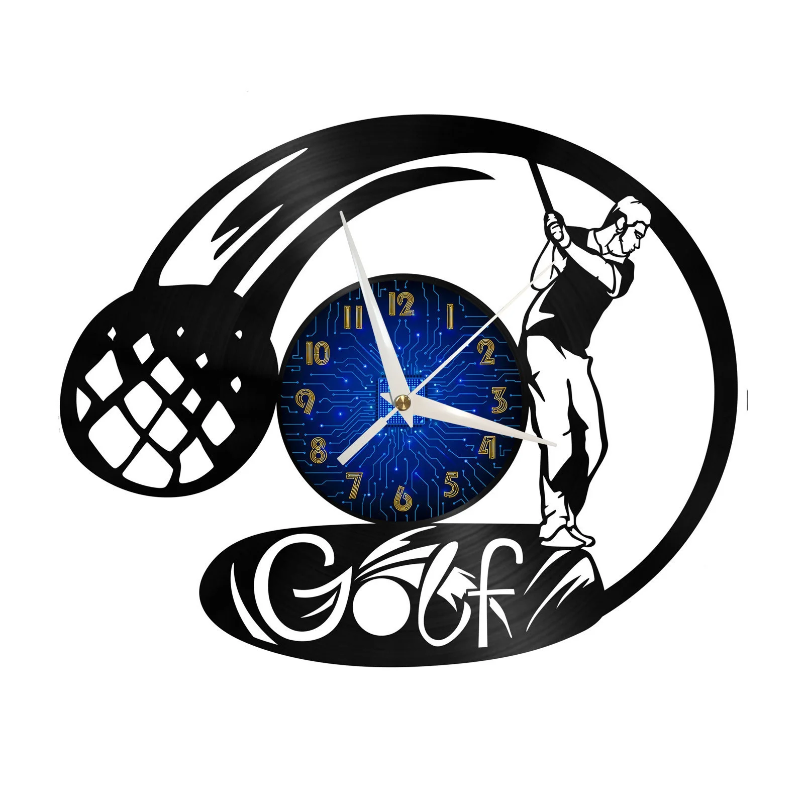 

Golf 2 Vinyl Record Wall Clock for Kitchen Wall Decor Wall Art