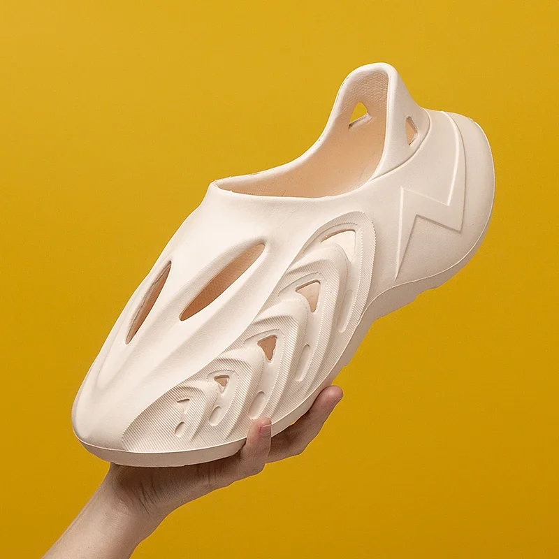 Новинка 2024 модные мужские сандалии однотонная обувь из ЭВА летняя дышащая с