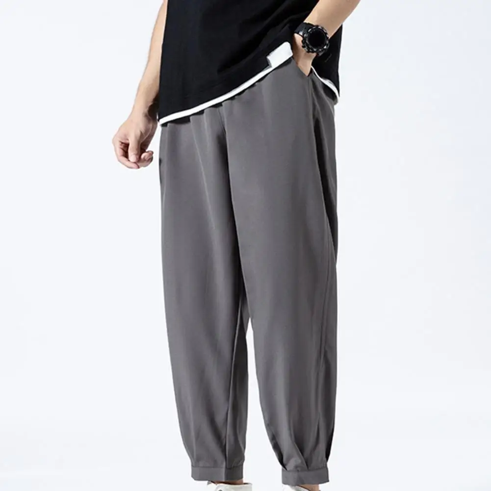 

Брюки-карго мужские однотонные, прямые дышащие штаны с эластичным поясом, летняя одежда