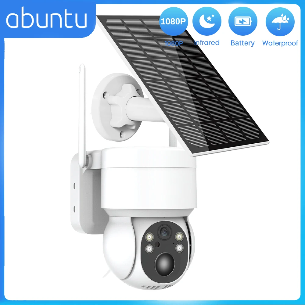 

1080P HD Wireless Outdoor WIFI Solar Camera PTZ With Rechargeable Battery PIR Motion Detection Security CCTV Surveillance Camera