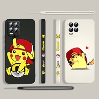 cartoon pikachu cute for oppo realme 50i 50a 9i 8i 6 pro find x3 lite neo gt master a9 a5 liquid left rope silicone phone case