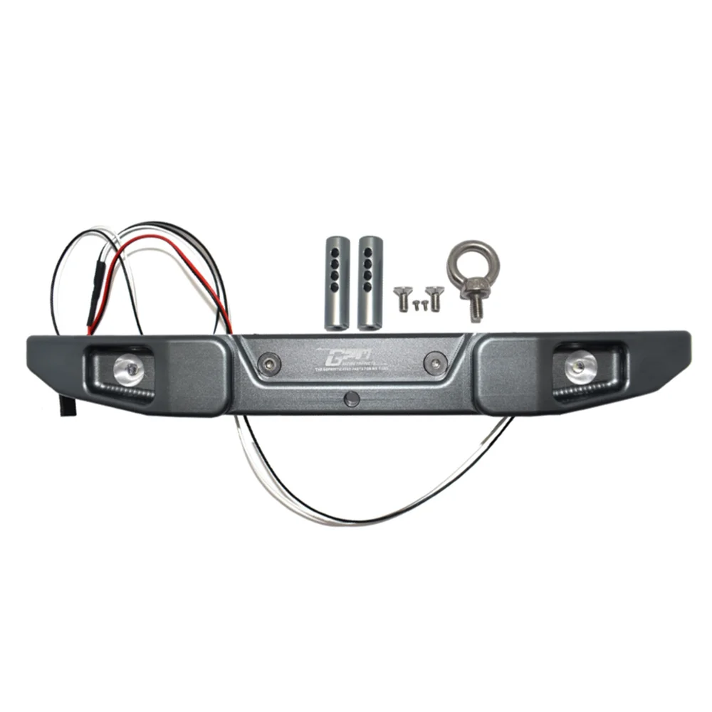 Metal Rear Bumper with Tow Hook LED Lights for Axial SCX6 AXI05000 JEEP JLU WRANGLER 1/6 RC Crawler Car Upgrades Parts 2