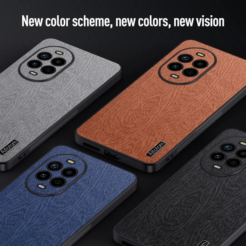 Чехол для Huawei nova 13 Pro кожаный силиконовый защитный чехол с рисунком дерева