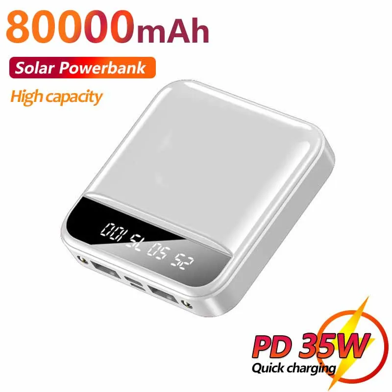 

80000mAh Power Bank Portable External Battery Charger For iPhone Xiaomi Mini Powerbank With Double USB LED Digital Display