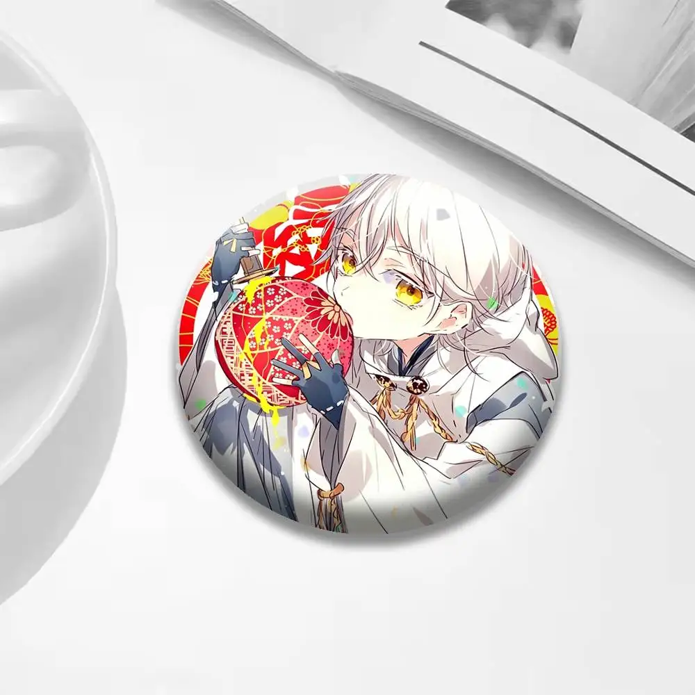 Фото Значки Touken Ranbu Tsurumaru Kuninaga: креативные жестяные значки-пуговицы, броши для одежды и рюкзаков №3