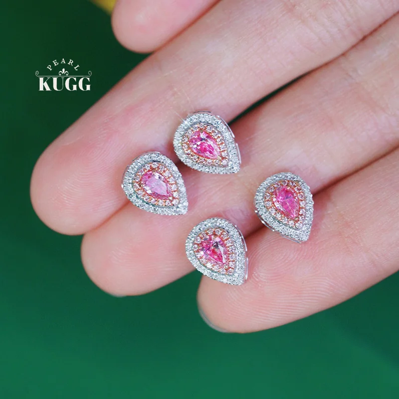 Женские серьги-гвоздики из белого золота 18 К