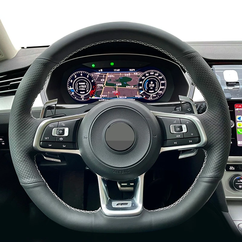 

Черный чехол из натуральной кожи для Volkswagen VW Golf 7 GTI Golf R MK7 VW Polo GTI Scirocco 2015 2016