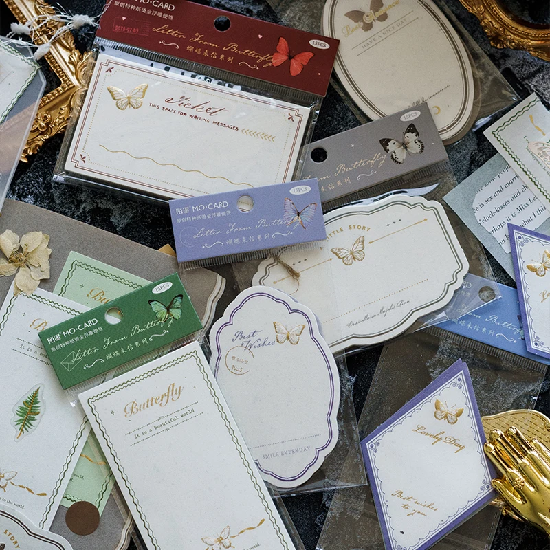 

15 Sheets Butterfly Series Note Pad Diary Scrapbook DIY Collage Material Korean Stationery Office Accessories Craft Supplies