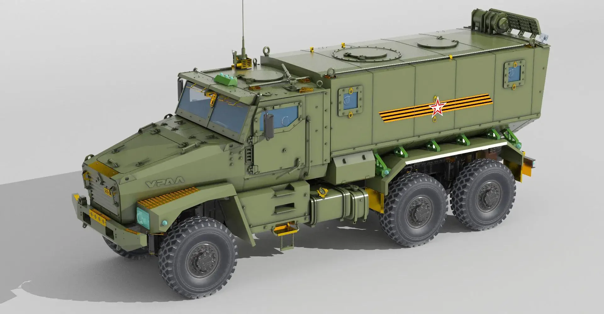 Модель RPG 35008-A 1/35 РОССИАНСКИЙ УРАЛ 63095 TYPHOON-U Версия колеса из гравитационной смолы