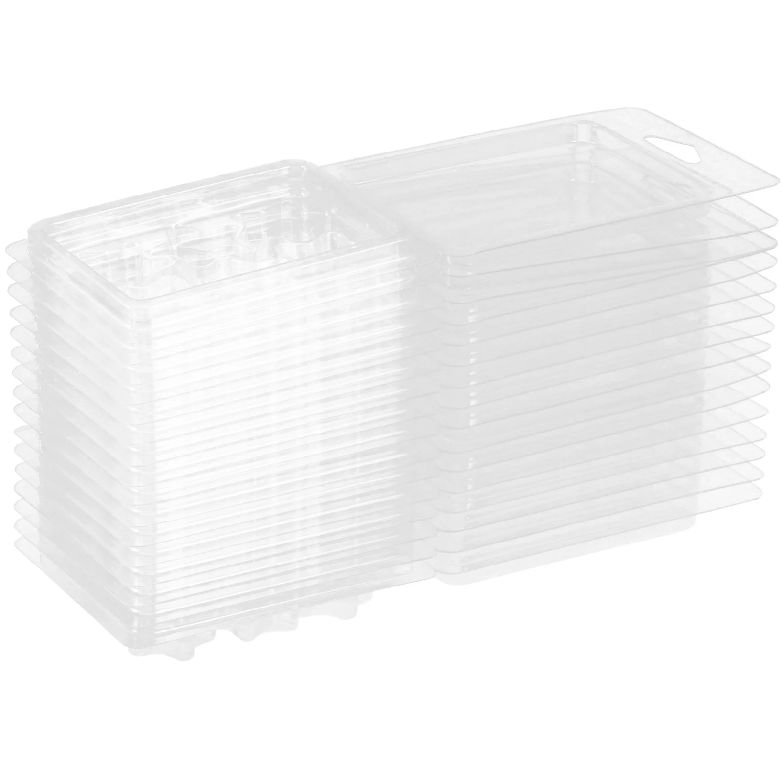 

50 Pcs Scented Box Wax Supply Candles Molds Essential Oil Transparent Melt Chocolate Cube