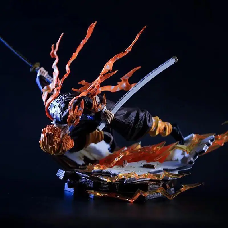 

28cm Demon Slayer Agatsuma Zenitsu Luminous Action Figures Anime Cartoon Collection Model Christmas Gifts For Children